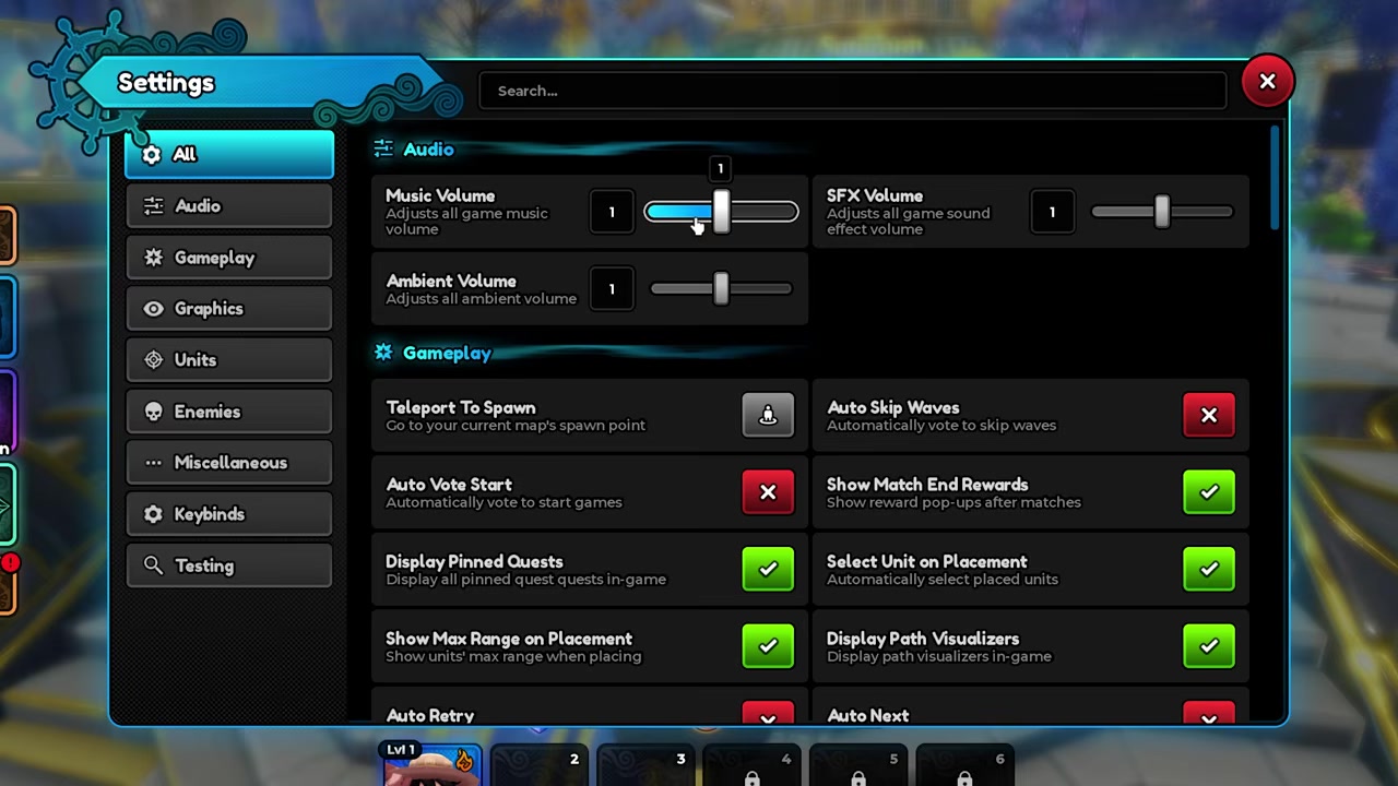 Set useful toggles