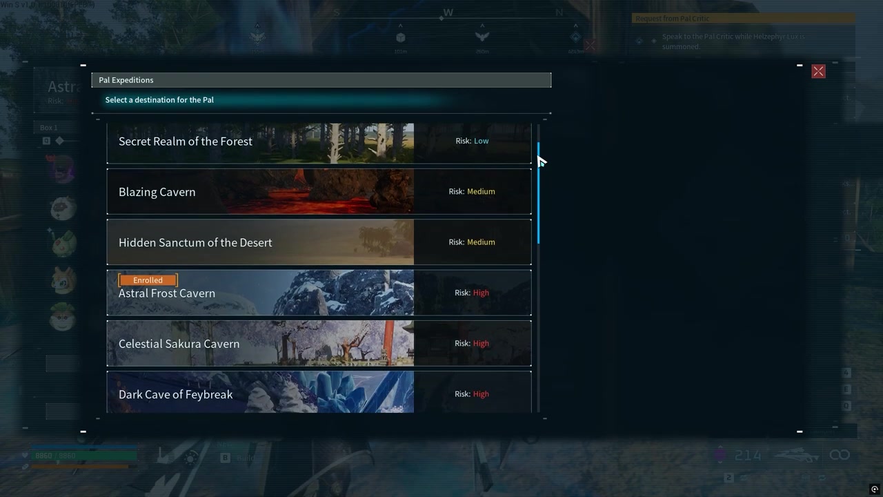 Review the expedition levels