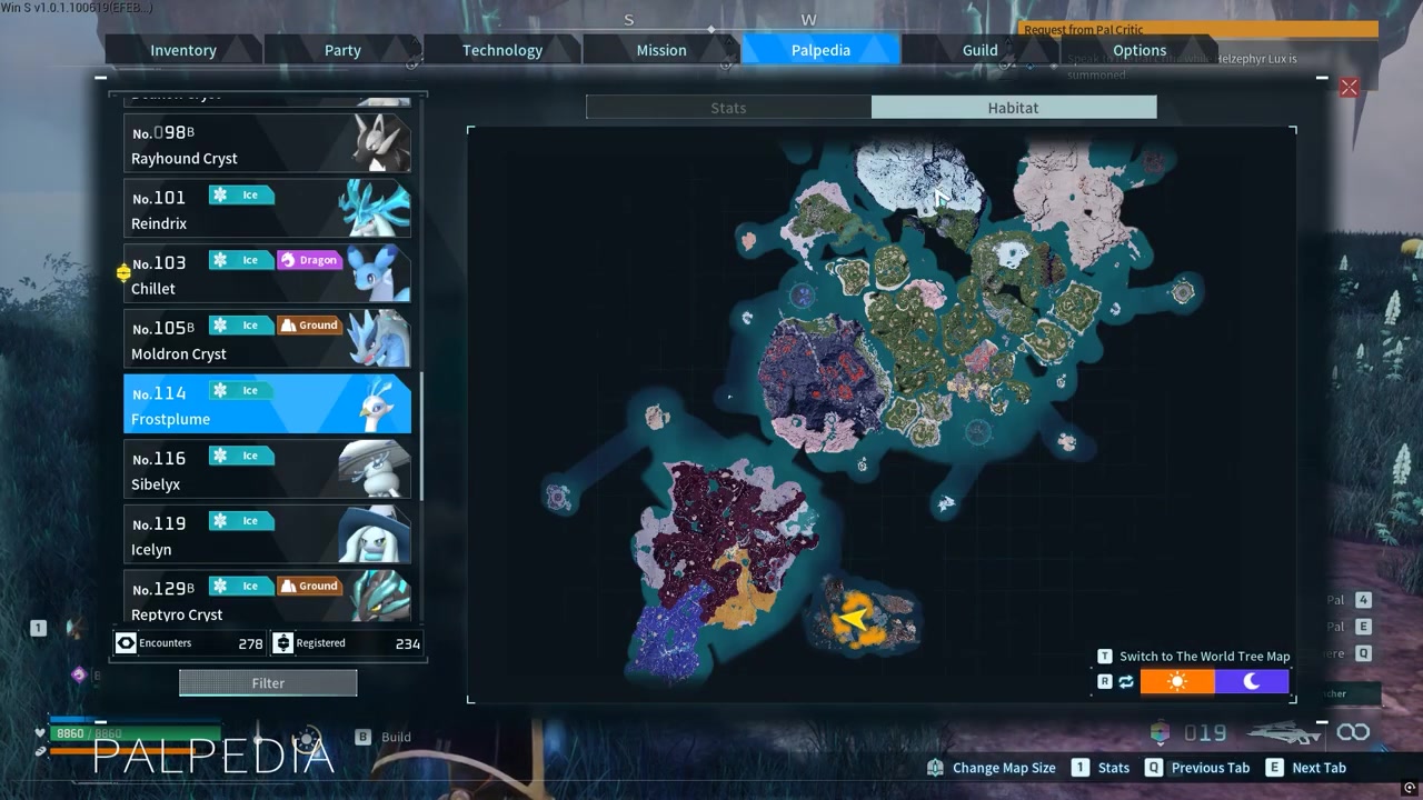 Search the south biome