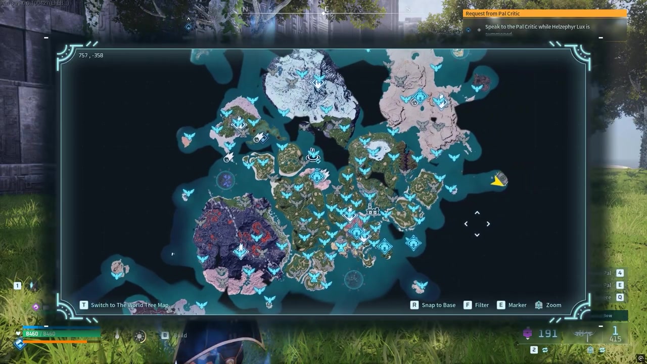 Move to the right-side habitat area