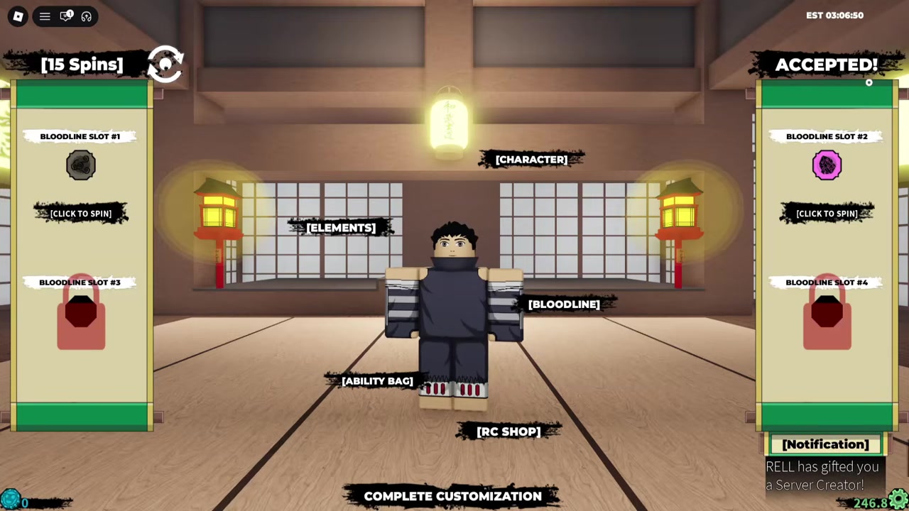 Wait for the Server Creator gift