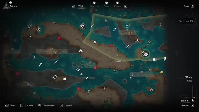Great Inagua map highlights the manor and Templar armor room