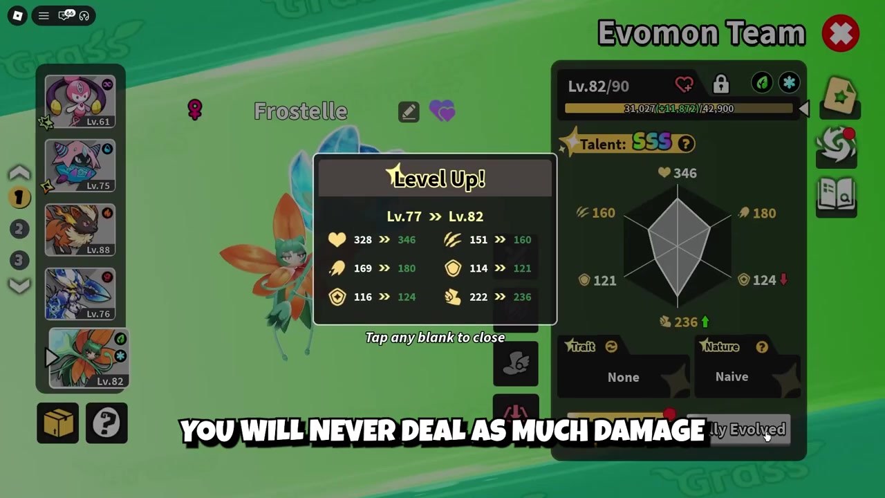 Trait options unlock beside a level 30 Evon