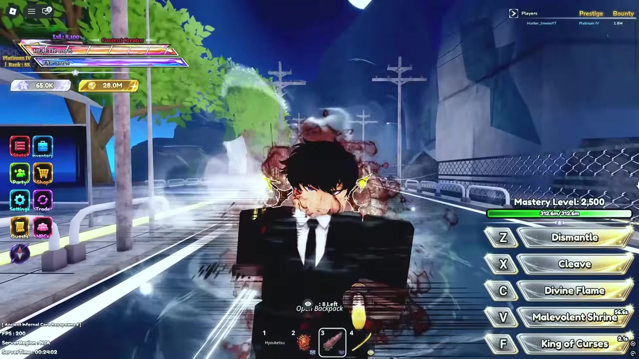 Blast ability showcase begins with character facing enemies.