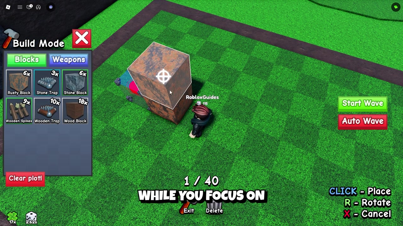 Auto roll menu runs while the player builds their base