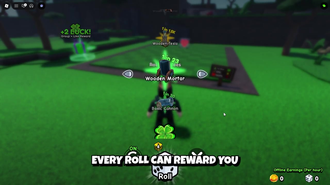 Item roll rewards appear beside base-building blocks and weapons