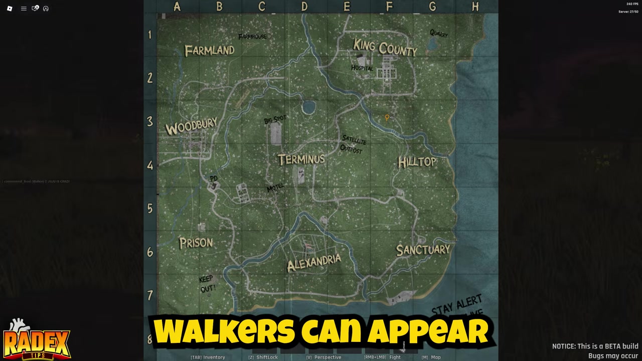 Map opens near a bunker and keep-out zone.