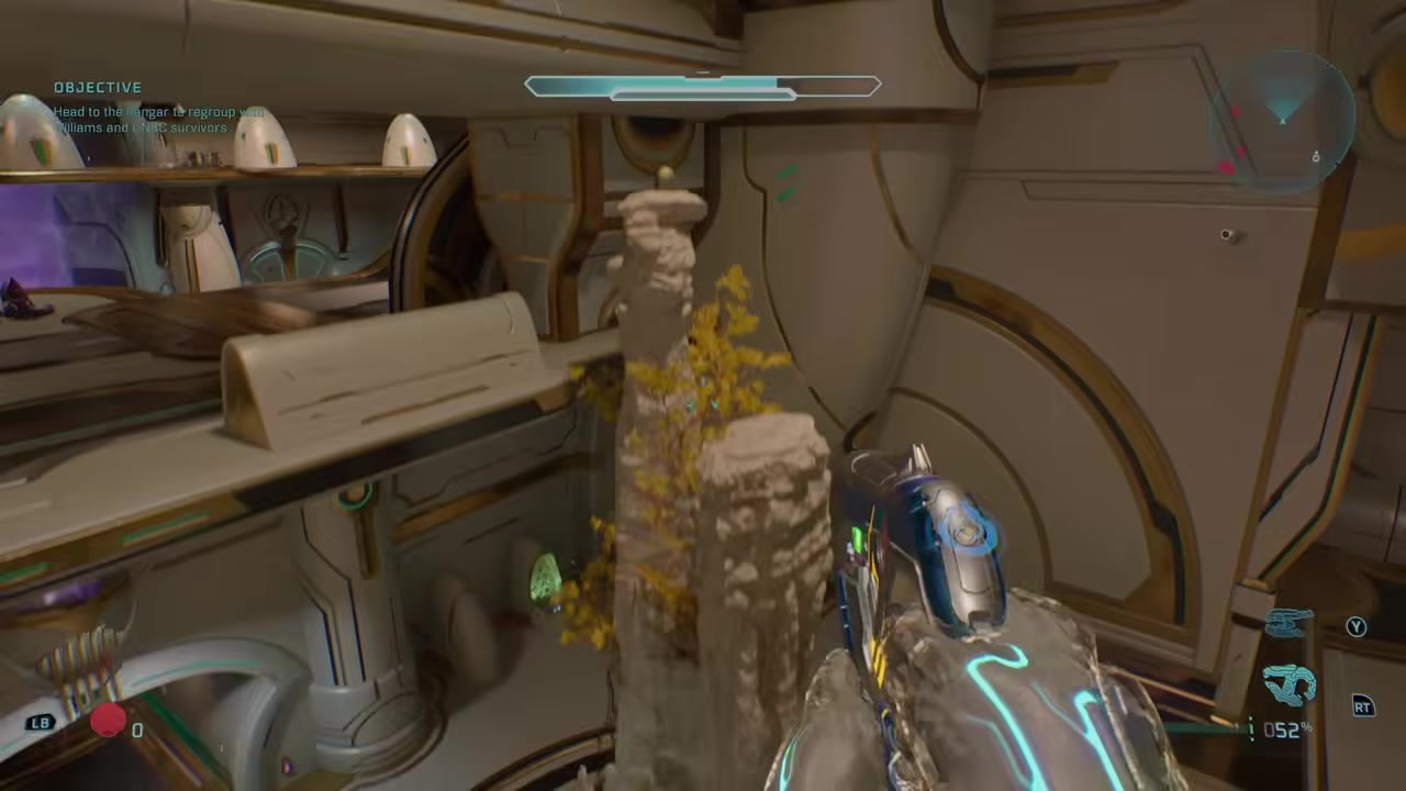 Spartan jumps from fire to grab skull