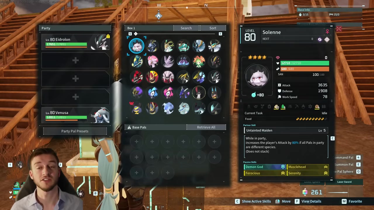 Neutral Pal rankings and damage traits appear onscreen