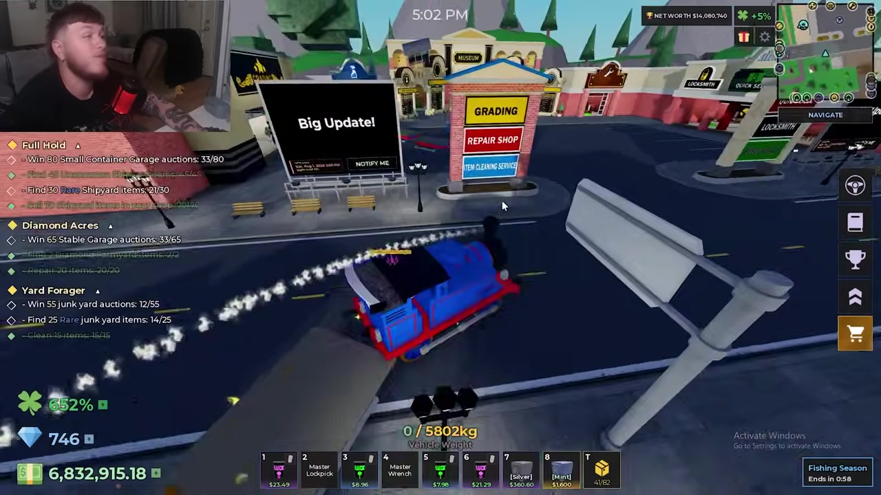 Player stands outside the museum entrance in the new area