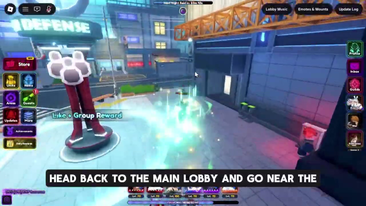 Go to the rewards area