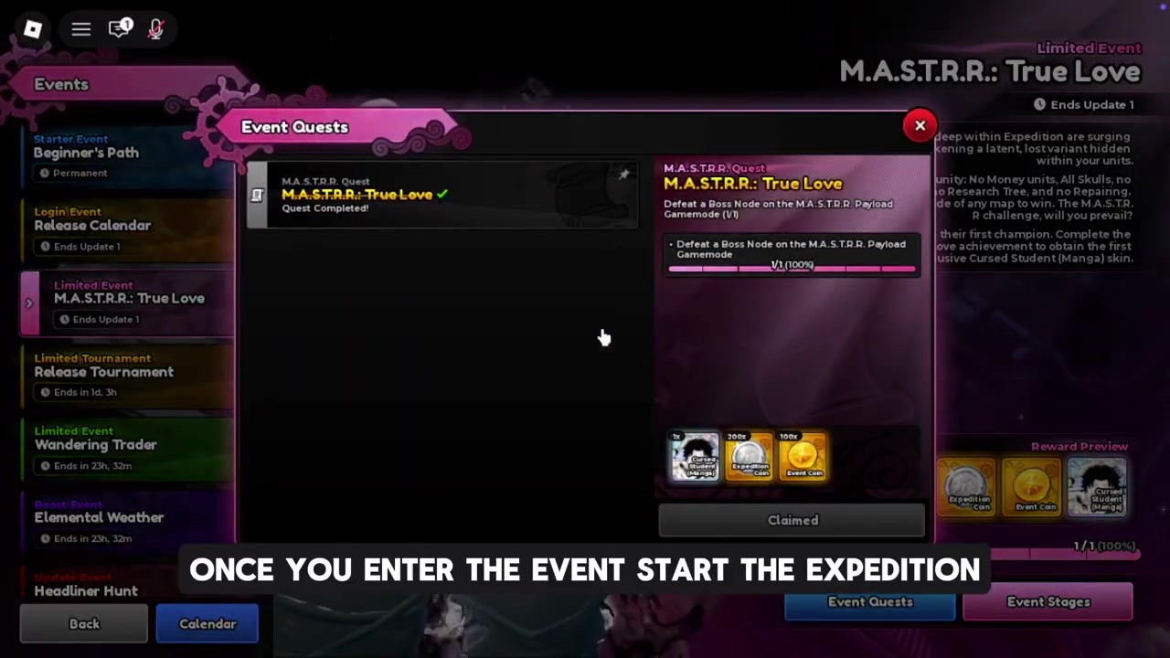 Start the True Love expedition