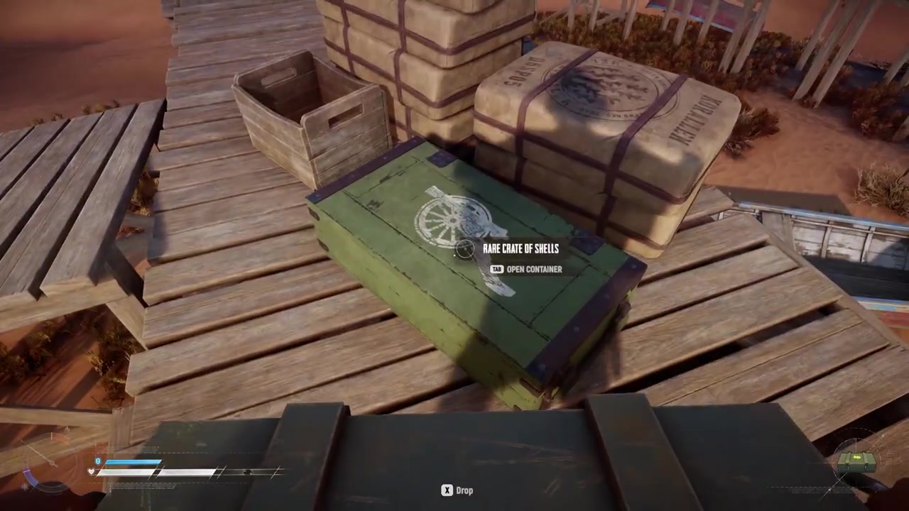A rare green Shells crate with the cannon icon on its lid