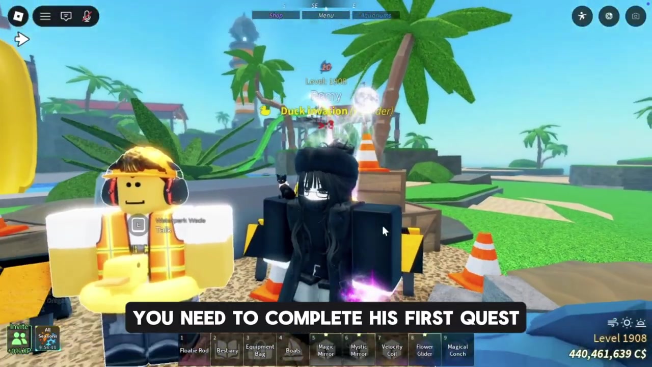 Accept the Clogged Pipes quest