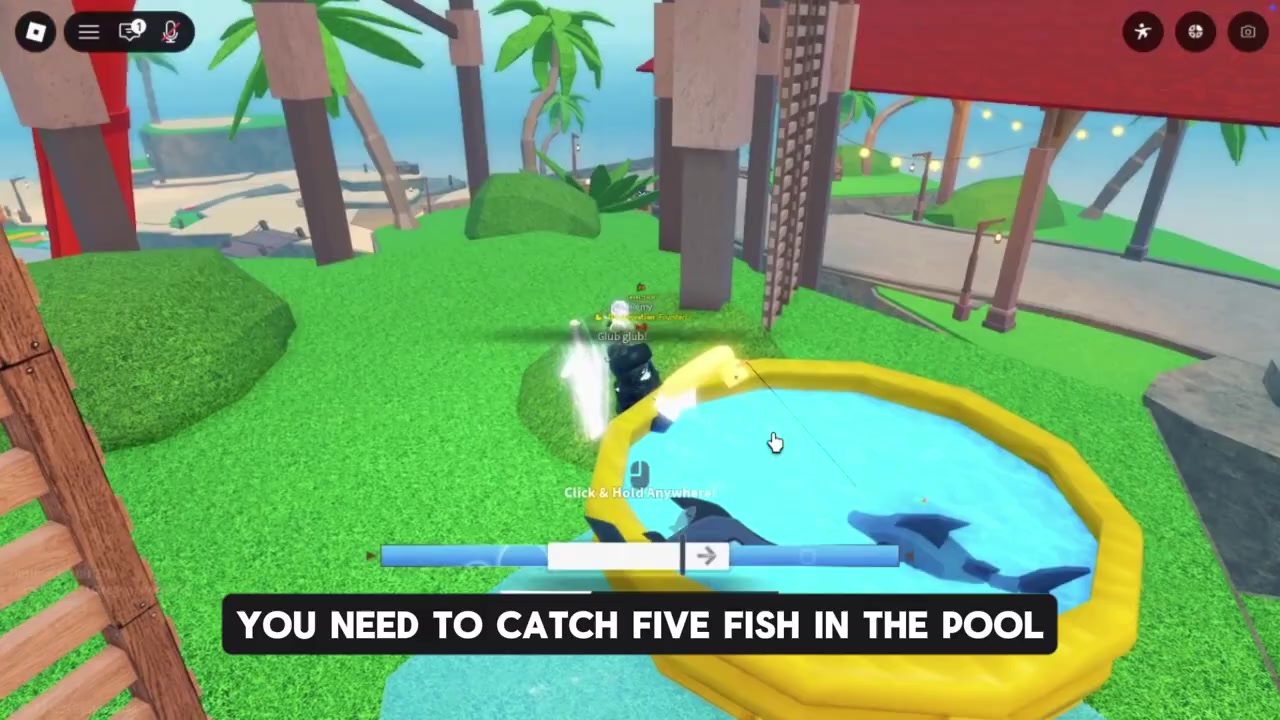Catch five fish in each of the three areas