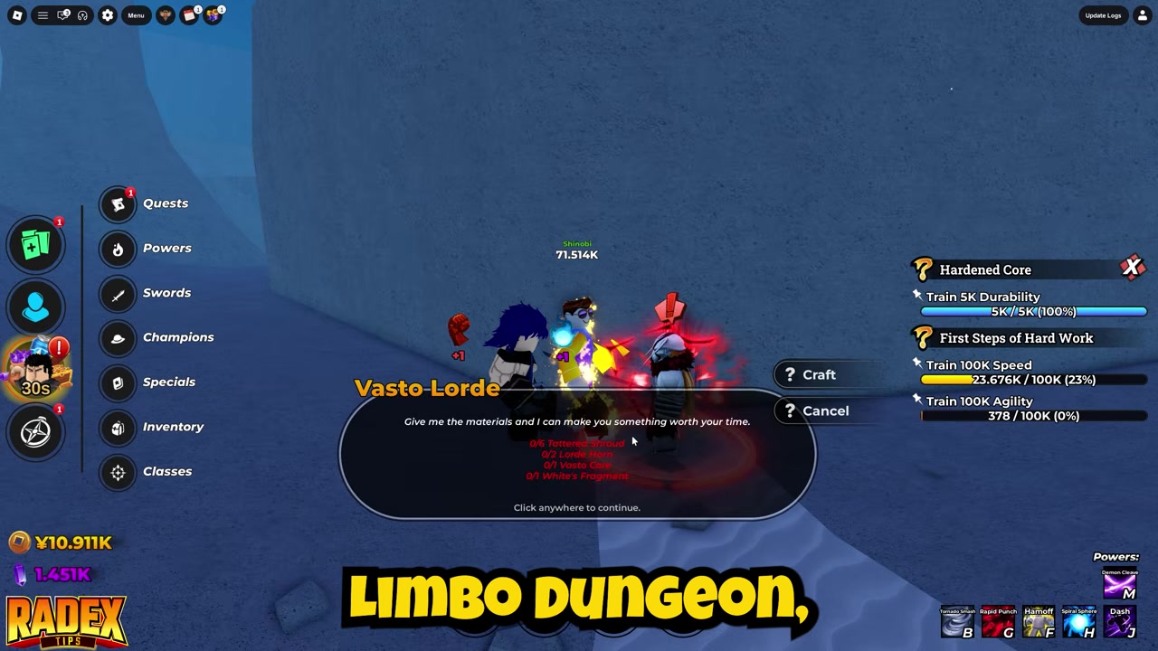 Farm Limbo Dungeon on Hard or Nightmare