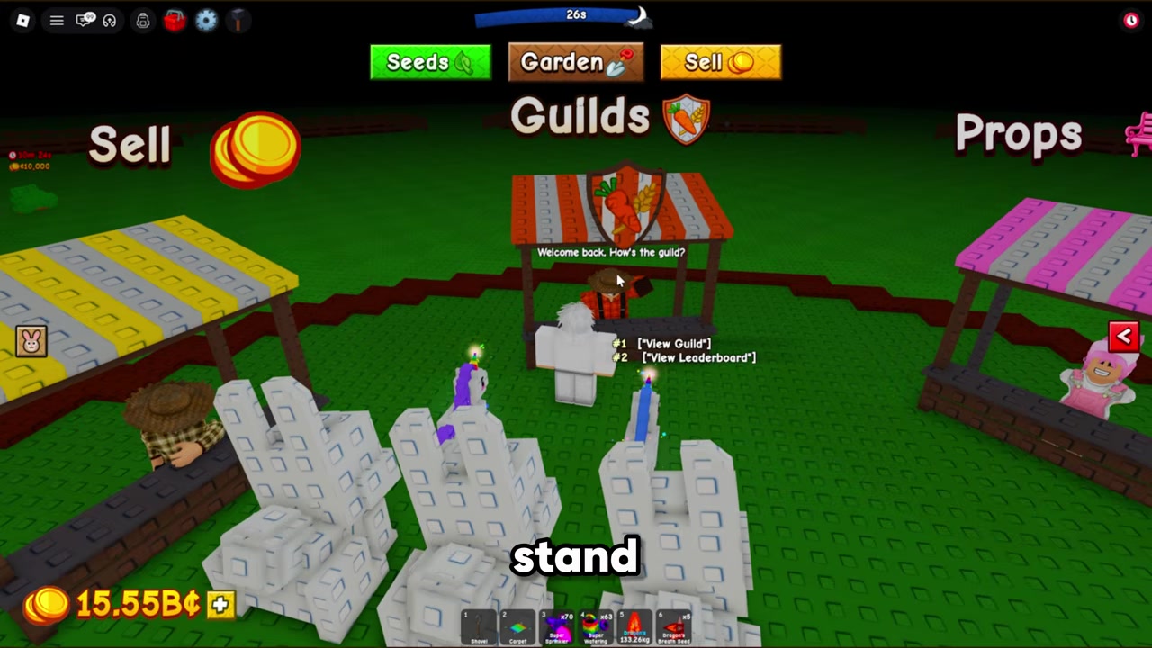 The View Guild option tracks member records and heaviest crops