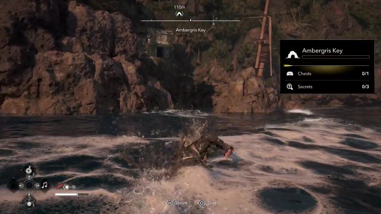 Follow the cavern path to the map