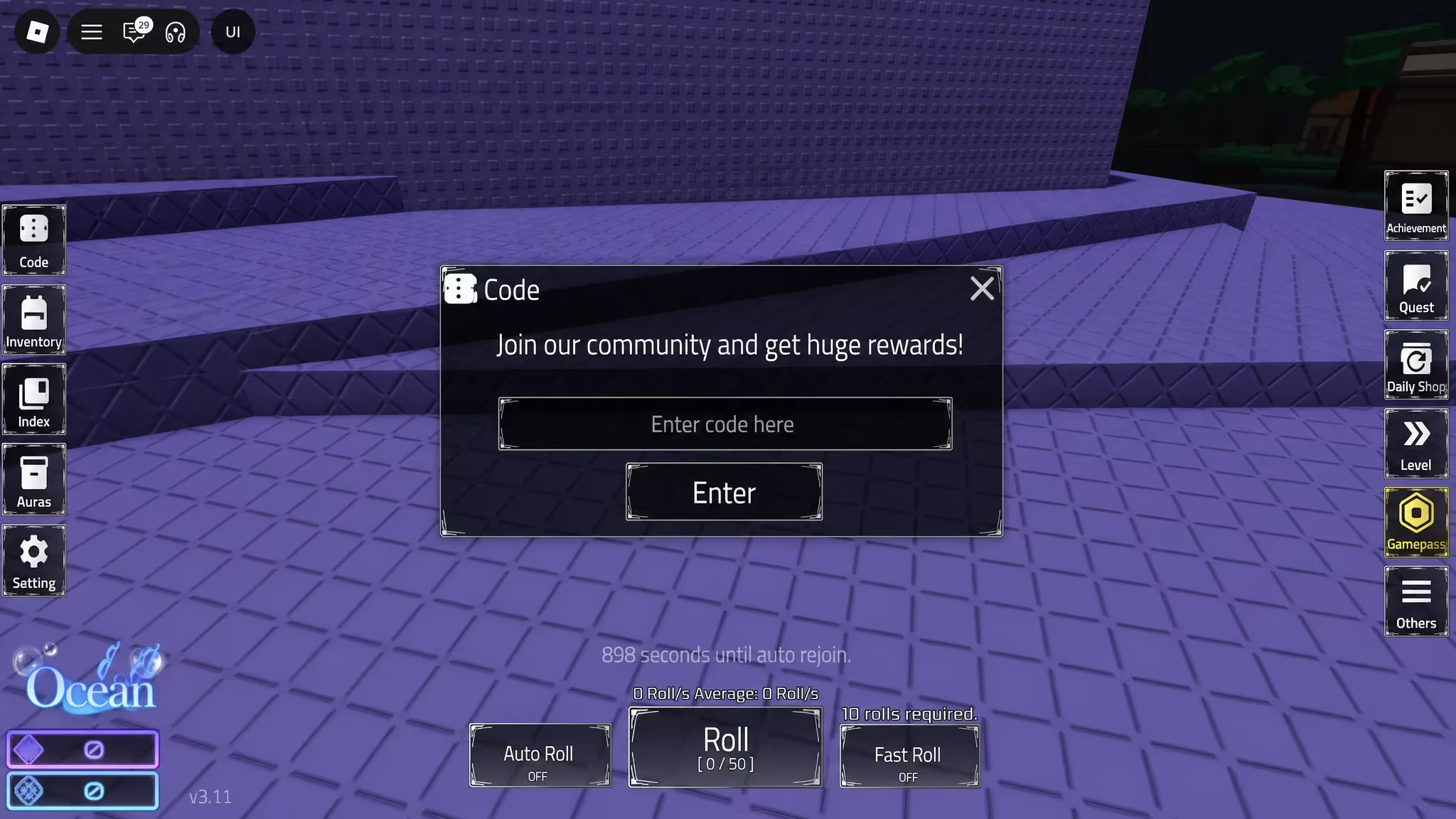 How to redeem codes in Hot's RNG