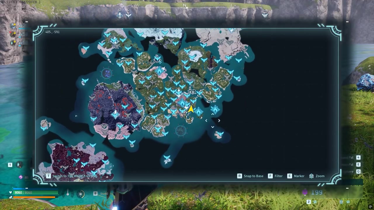 Search near the starter-area coast