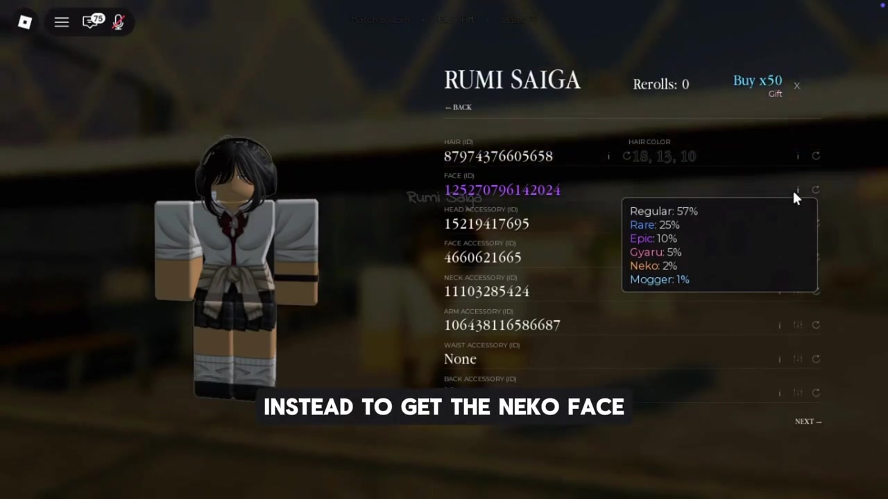 Roll for Neko Face
