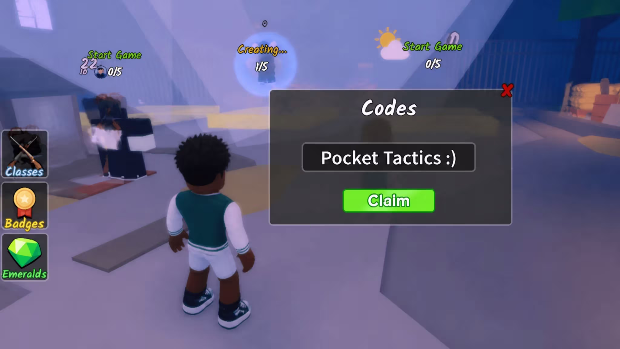 Survive the Apocalypse code entry screen showing the Claim button