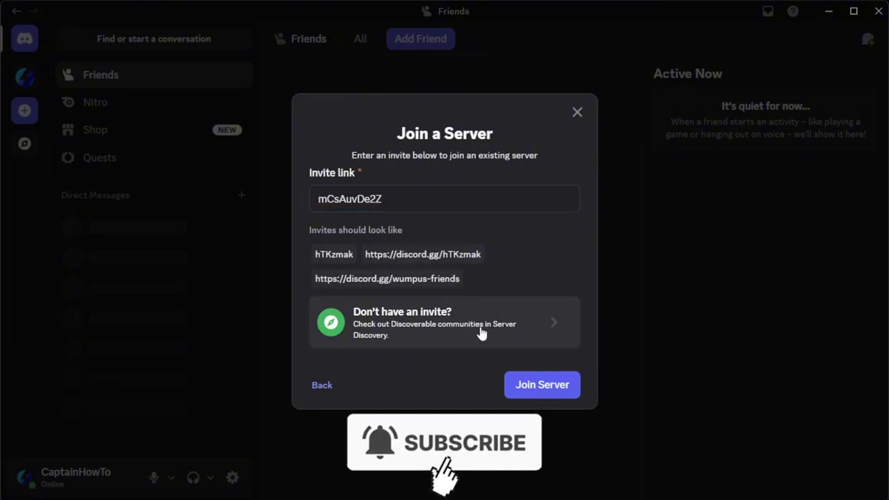 Press Join Server