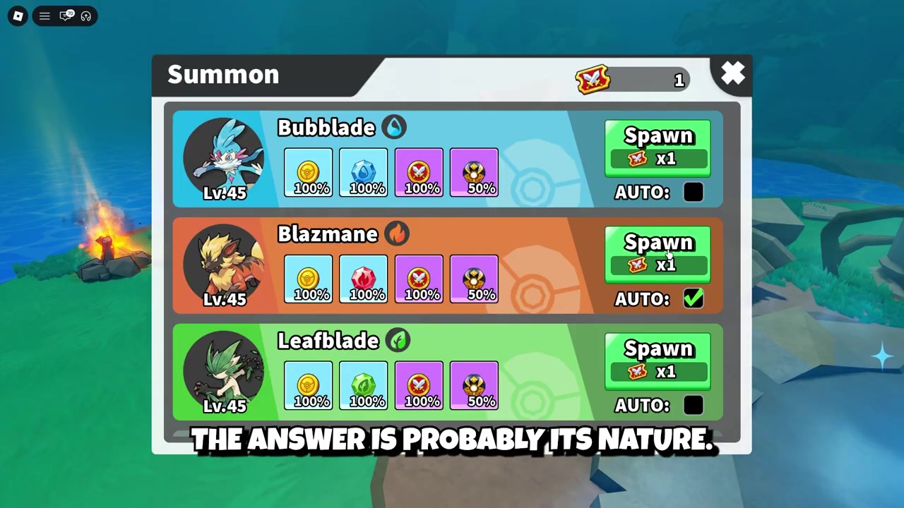Get a Nature Reroll Potion