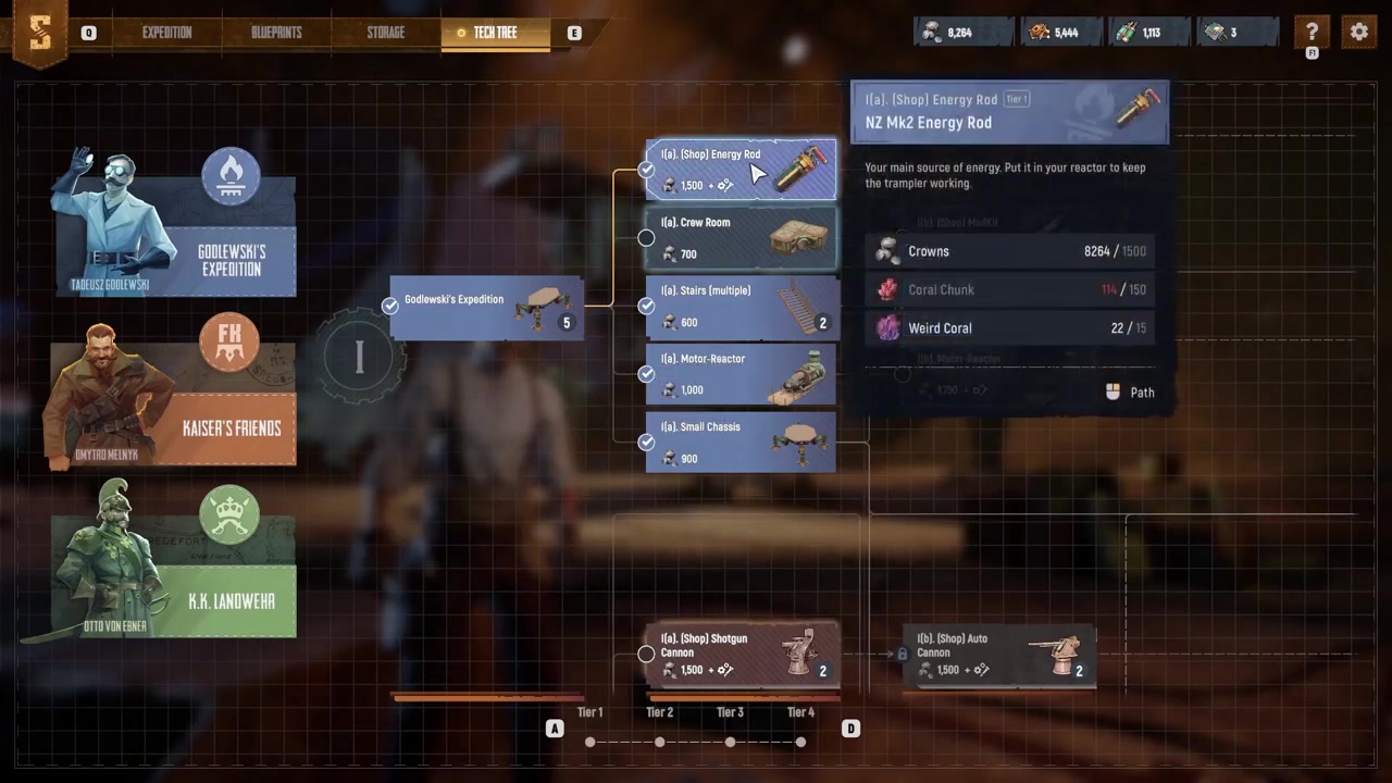Unlock the shop upgrade