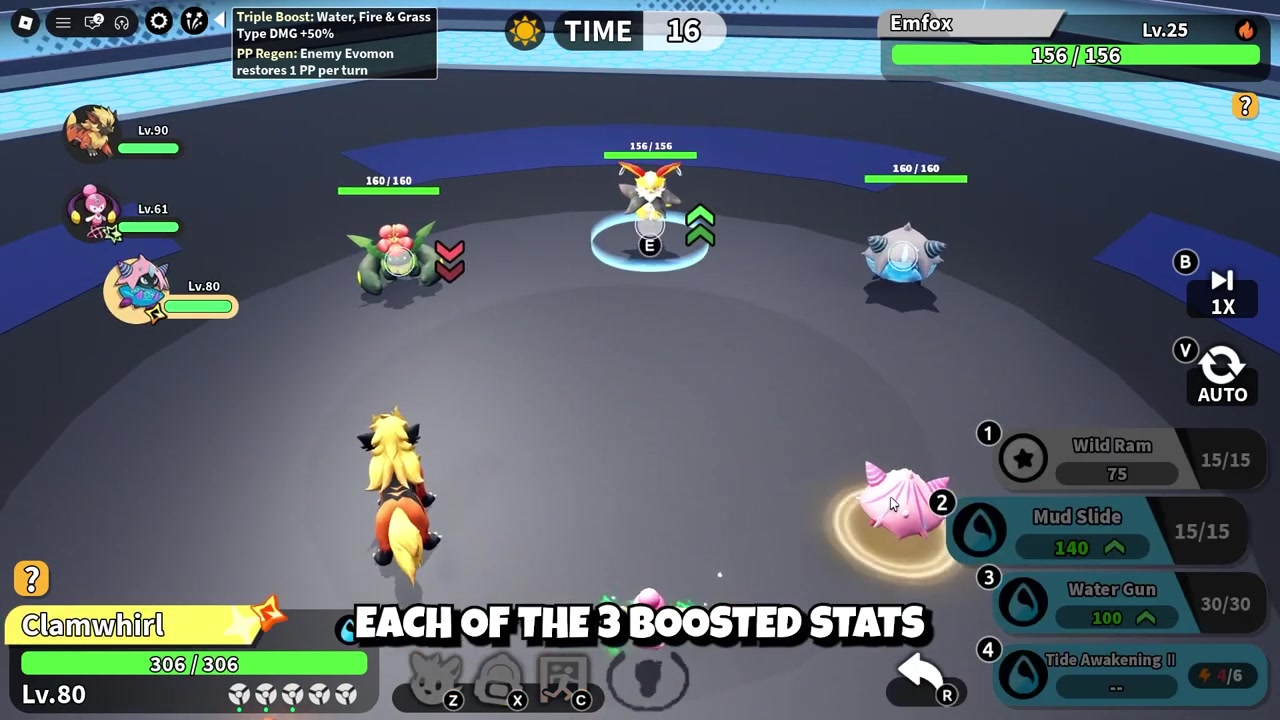 Check the three boosted stats