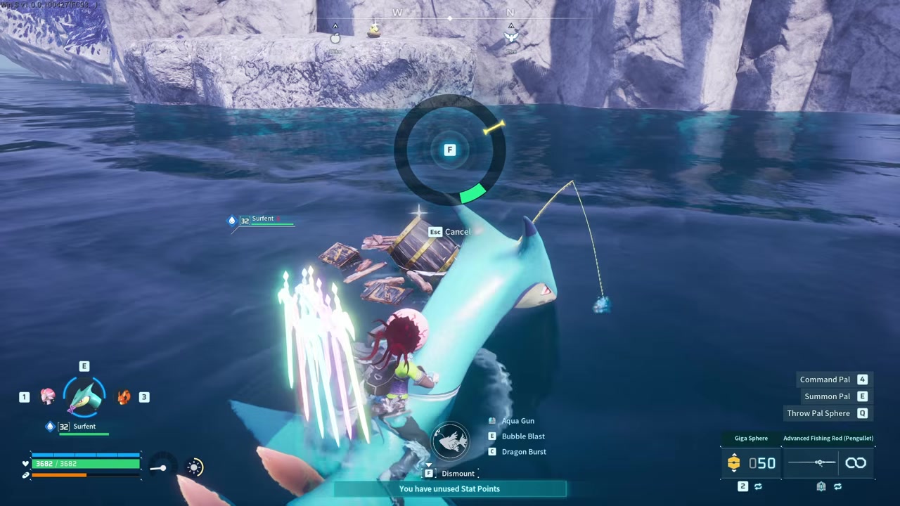 Look for floating salvage spots