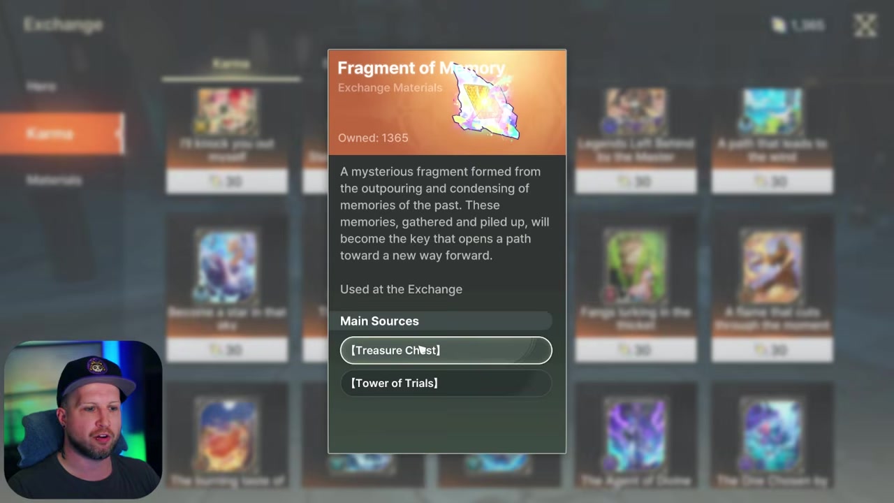 Claim tower rewards Collect regular Karma currency and occasional dark hole items from first-time floor rewards.