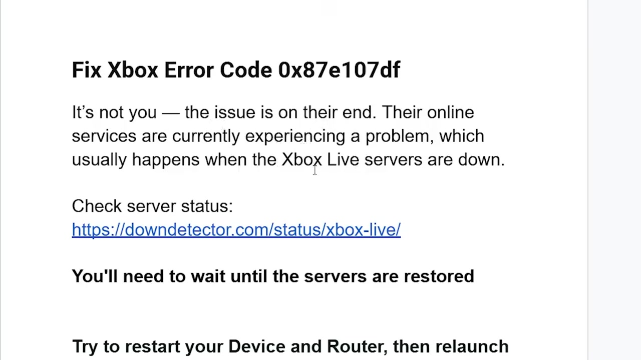 Restart the router