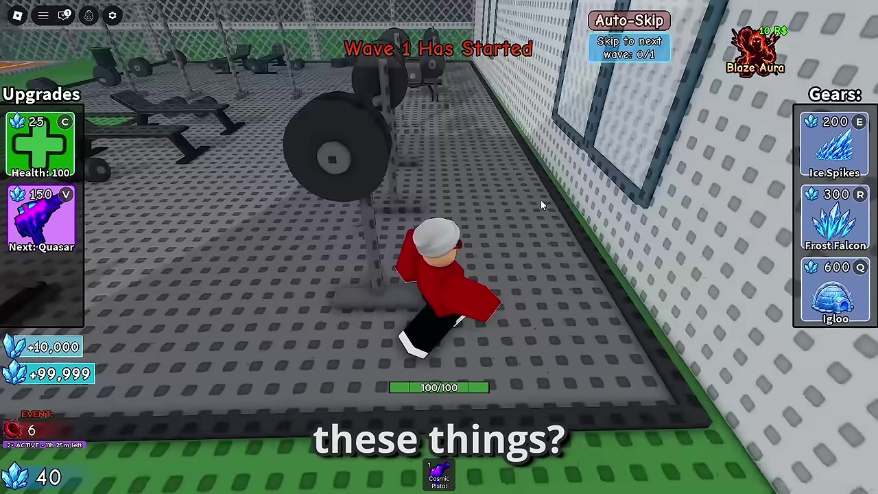 Climb onto the weights