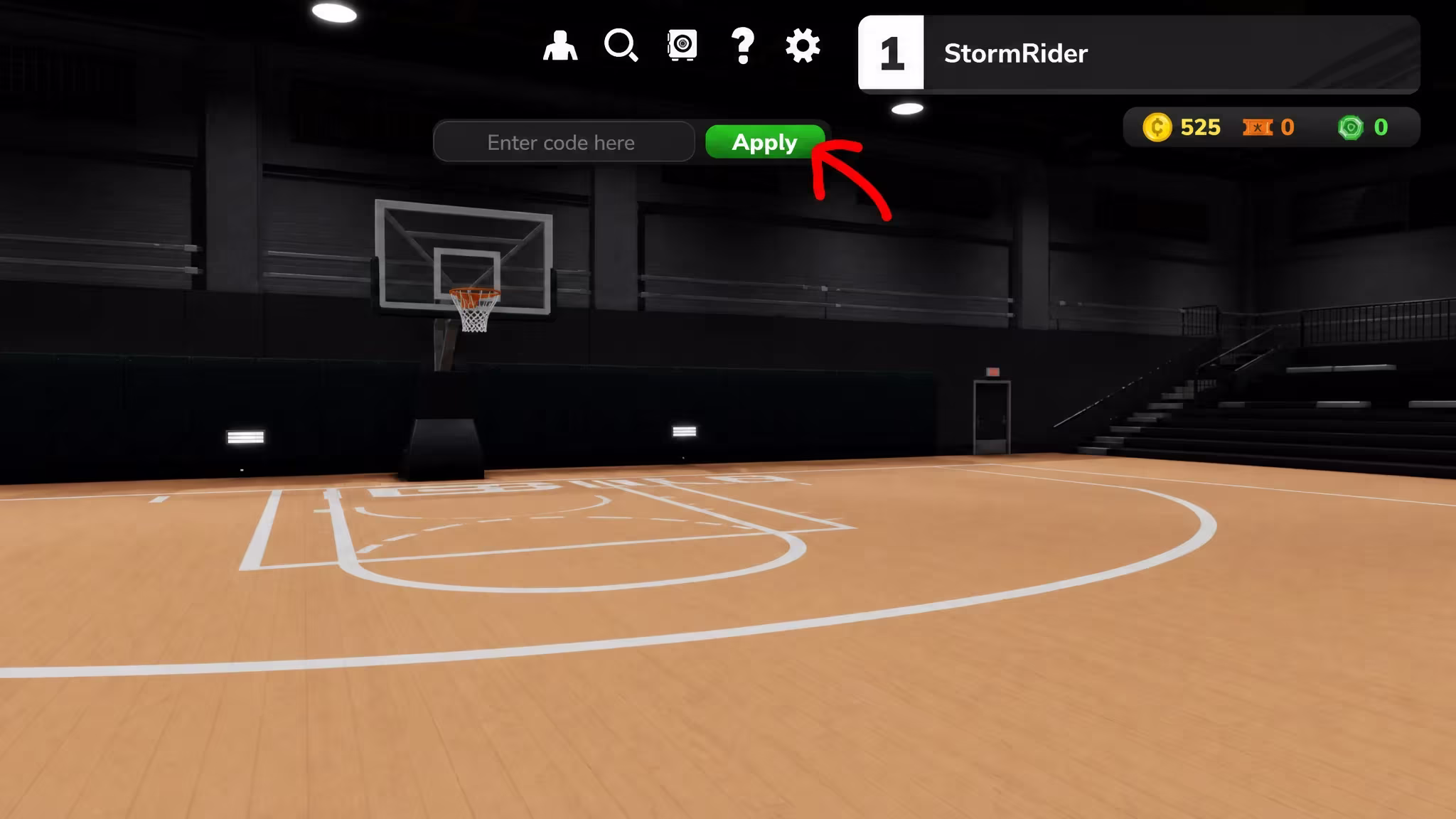 RB World 5 code text box and Apply button