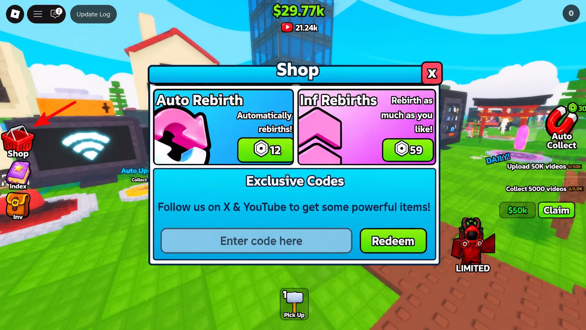 Be a YouTuber code redemption