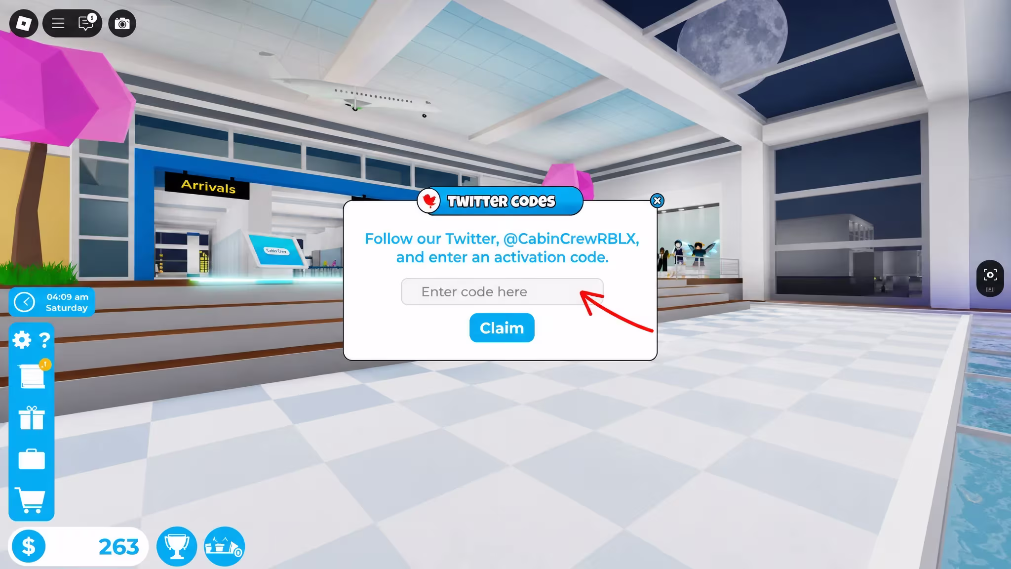 redeem roblox cabin crew codes