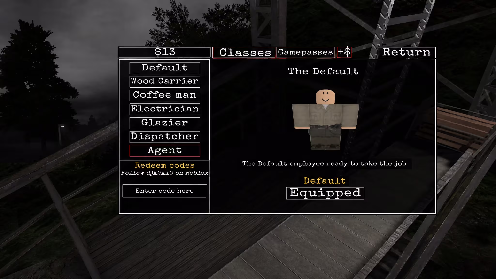 Roblox main menu and the Looking Out code system