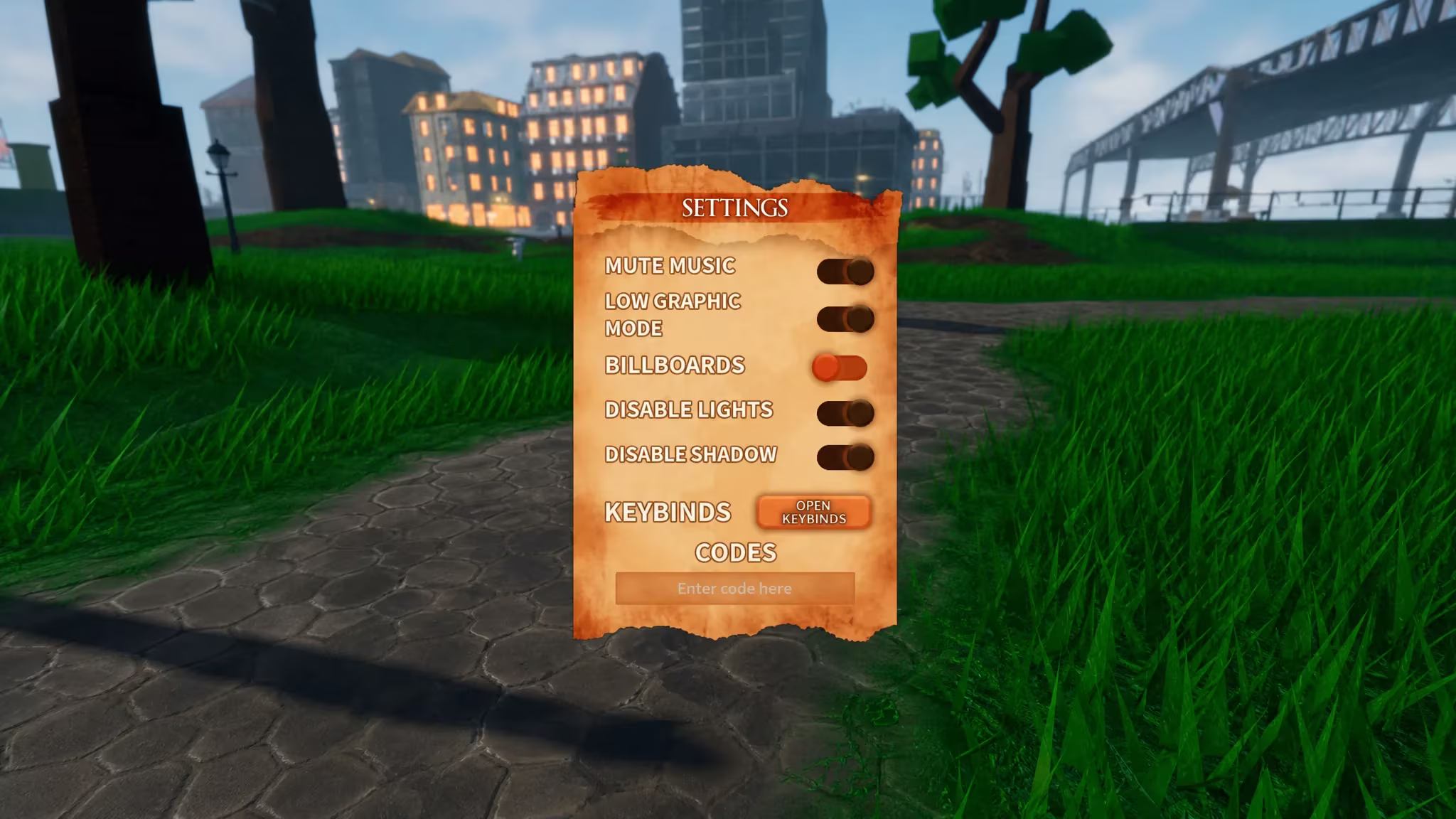 RoCast codes redemption screen in a field