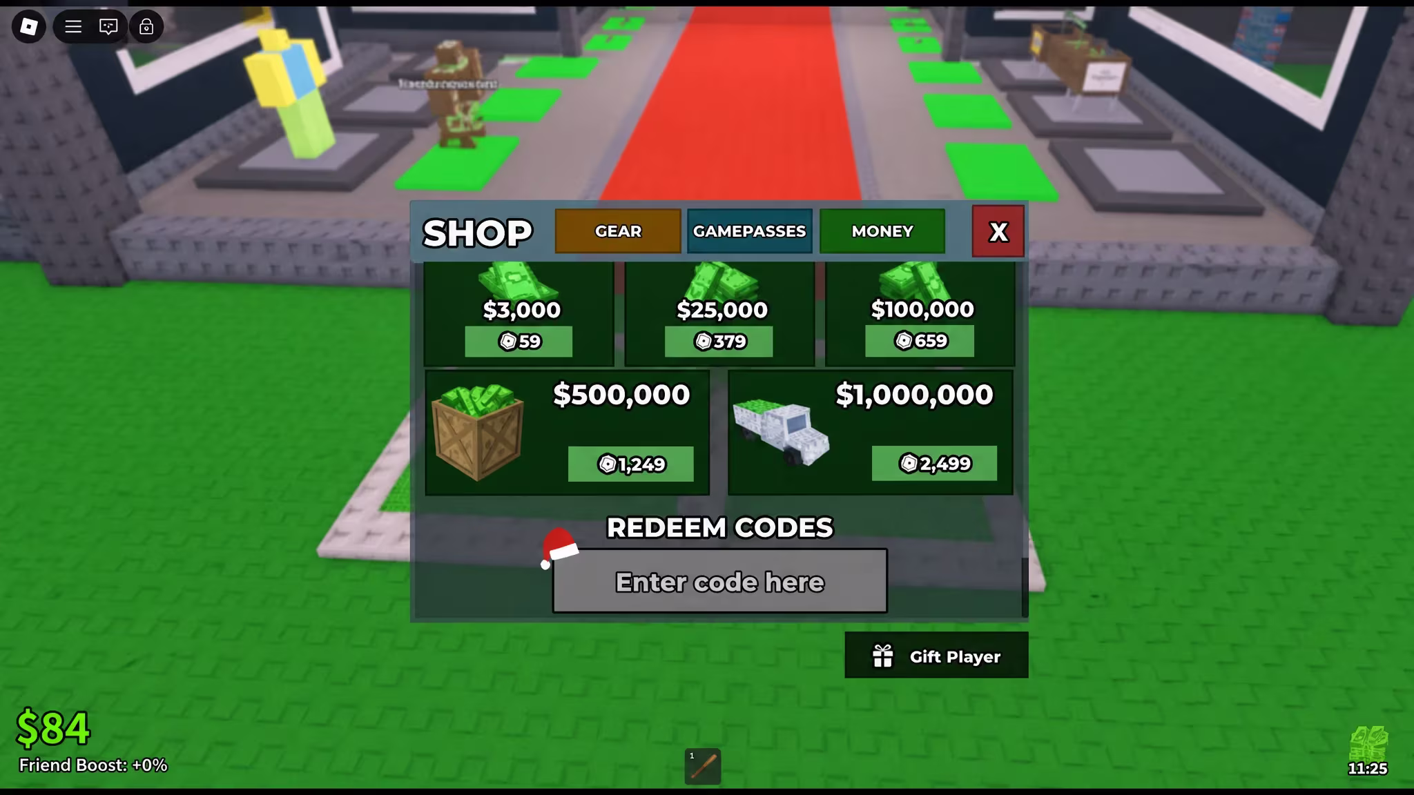 Claiming Steal a Brainrot codes on Roblox