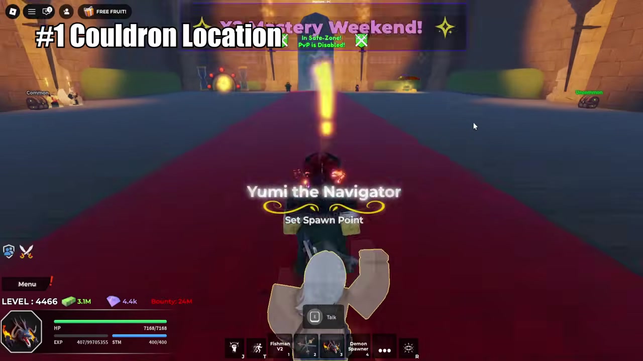 Start at Land of Gods spawn