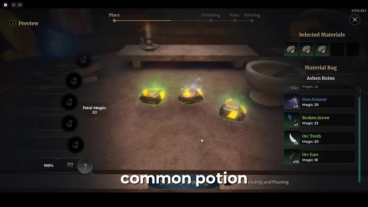 Craft the Wood Splinter Potion