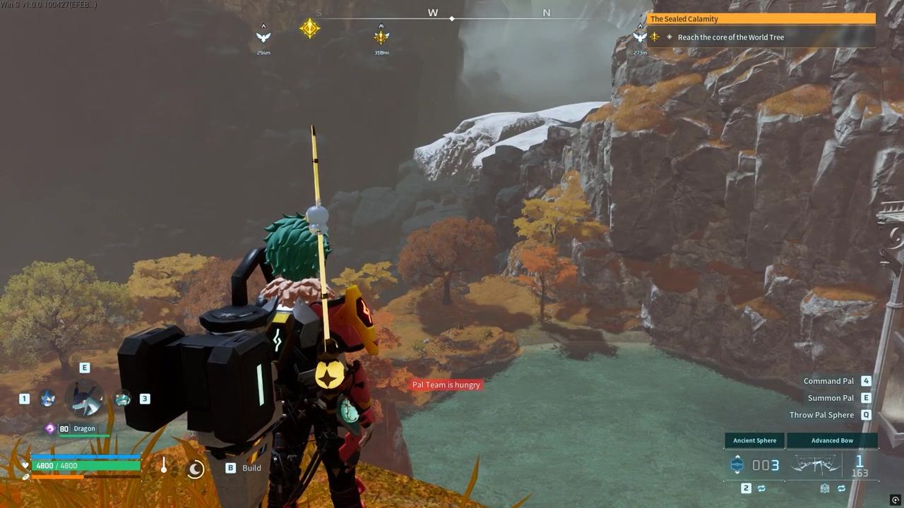 Enter the orange World Tree biome