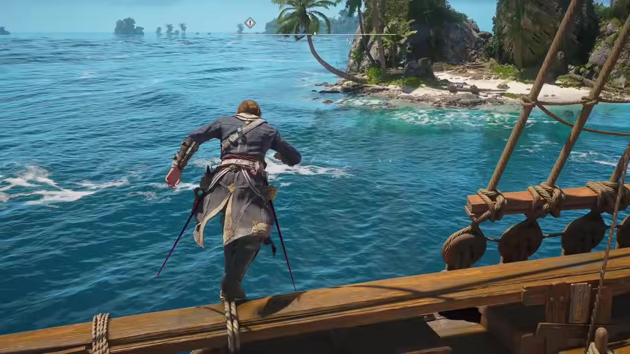 Swim to the central wreckage