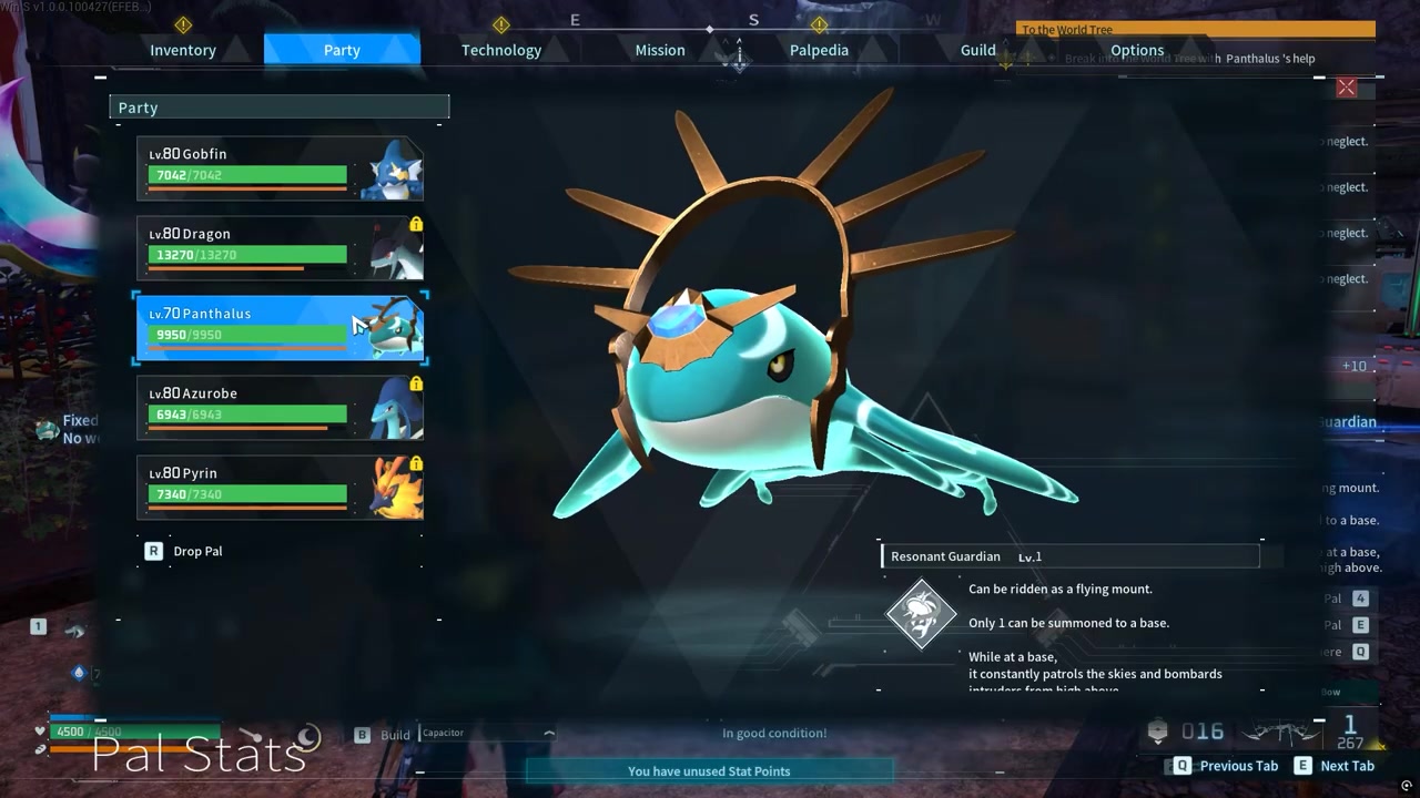 Put the captured Pal in your active team