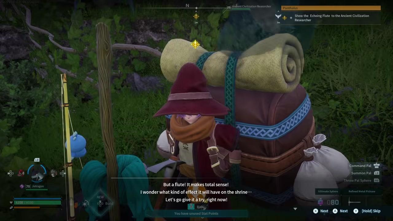 Return to the shrine and talk to the NPC