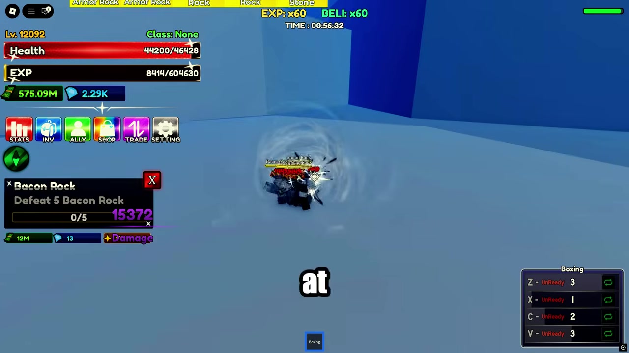Beat Rock Bacons at level 12,000
