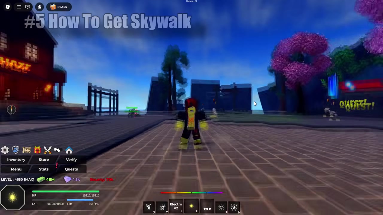 Reach the Sky Walk route