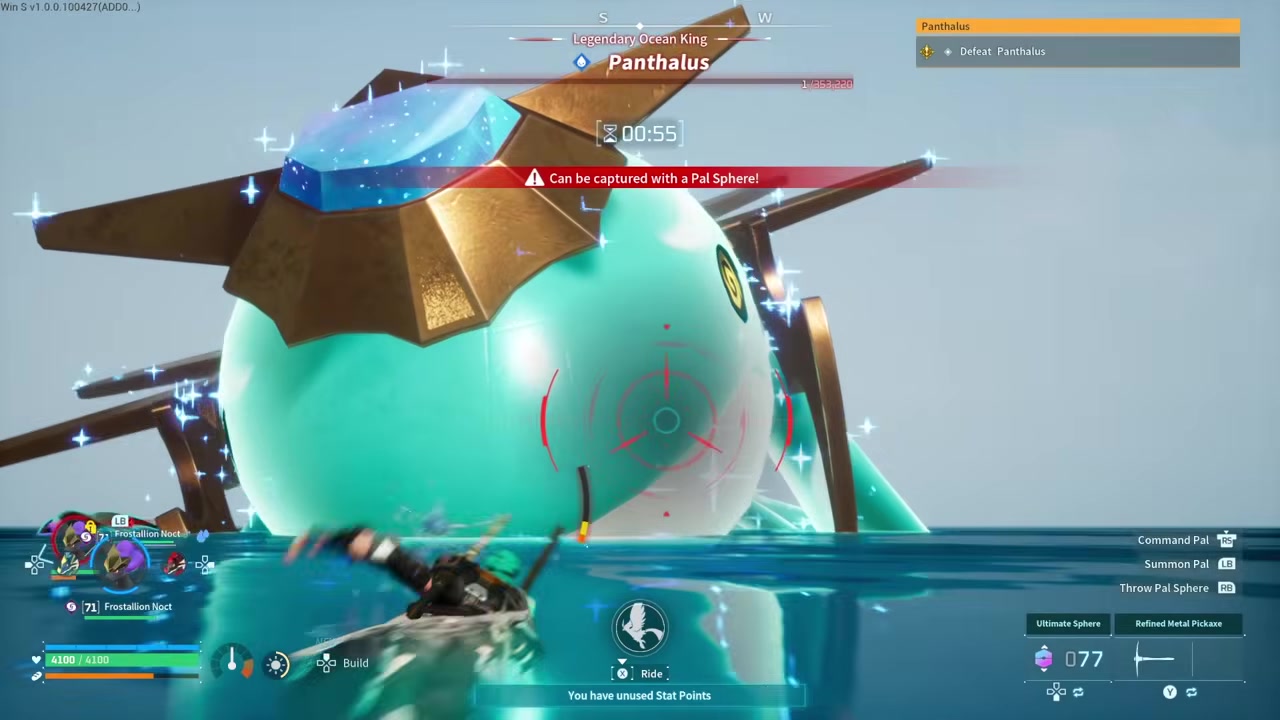 Capture Panthalus at 1 HP