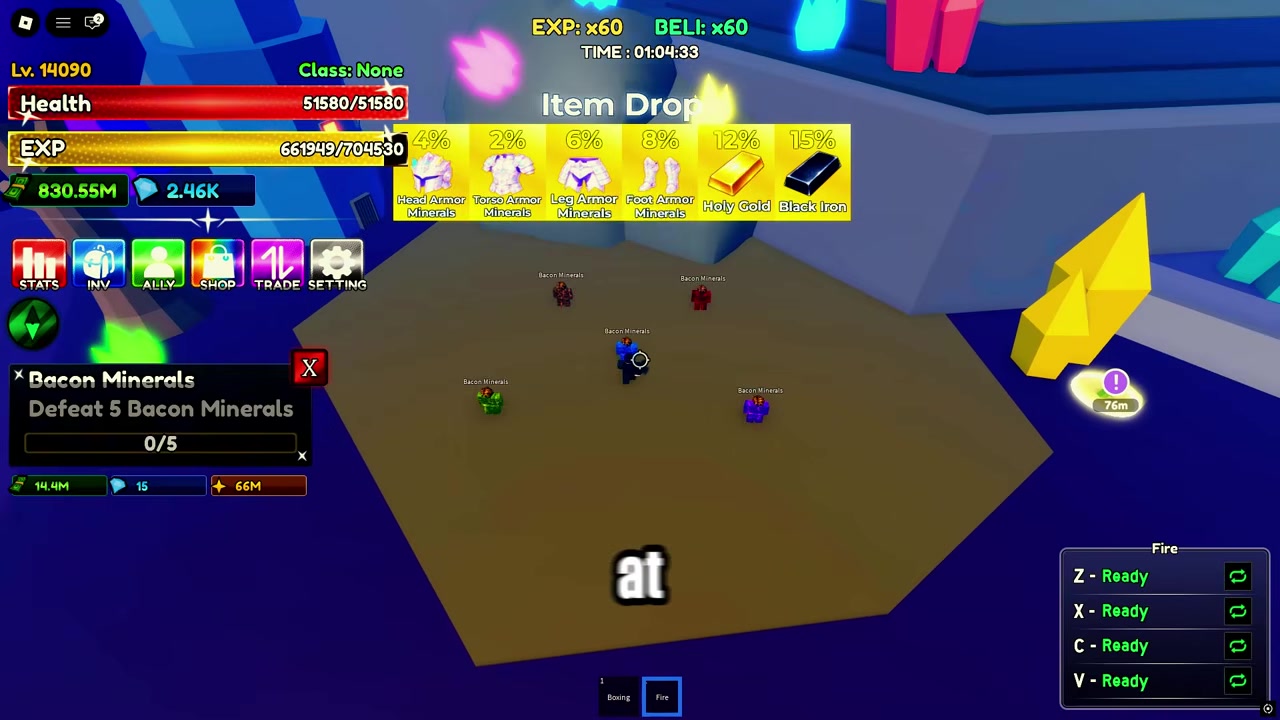 Clear Bacon Minerals at level 14,000